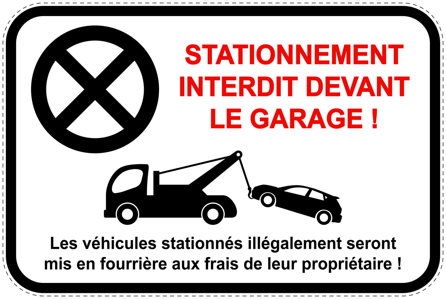 Panneaux d'interdiction de stationnement (stationnement interdit) blancs comme autocollant F-PARKEN-13000-V-0