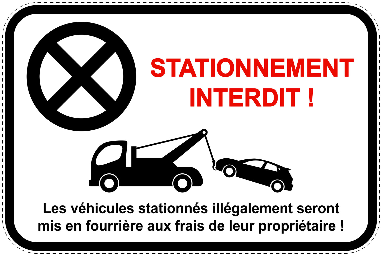 Panneaux d'interdiction de stationnement (stationnement interdit) blancs comme autocollant F-PARKEN-13200-V-0