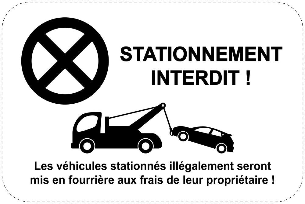 Panneaux d'interdiction de stationnement (stationnement interdit) noir comme autocollant F-PARKEN-13200-V-88