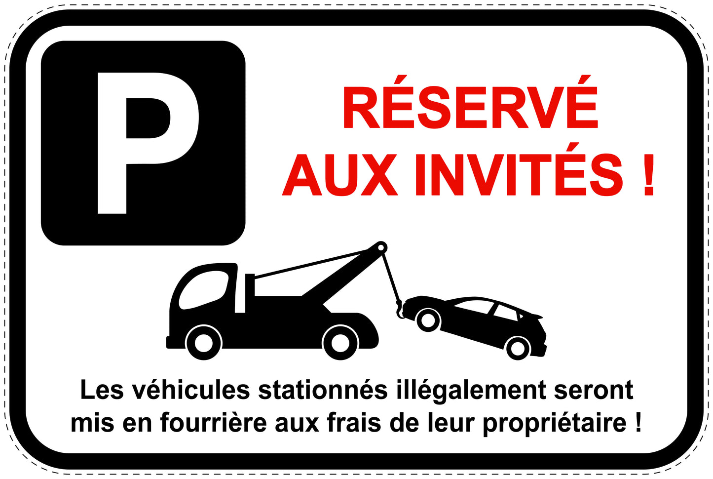 Panneaux d'interdiction de stationnement (stationnement interdit) blancs comme autocollant F-PARKEN-13500-V-0
