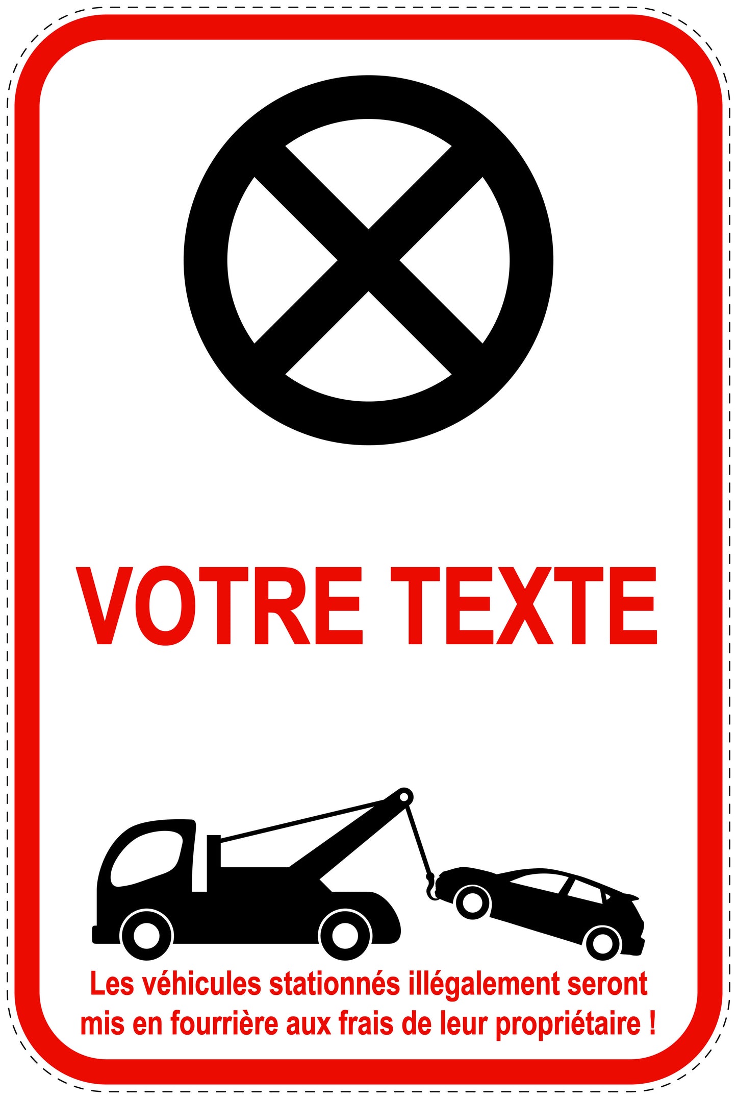 Panneaux d'interdiction de stationnement (stationnement interdit) rouge comme autocollant F-PARKEN-20300-H-14-Wunsch