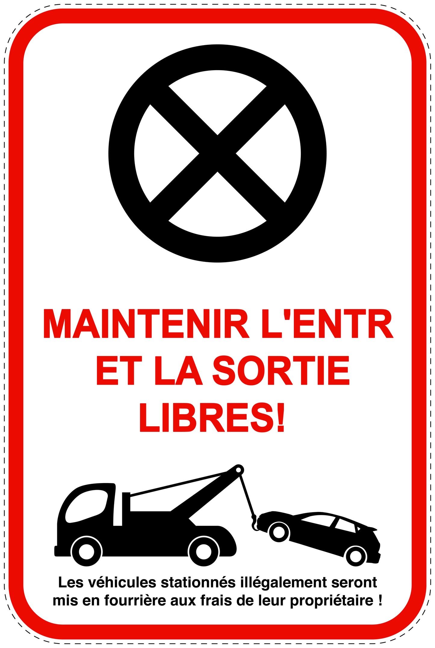 Panneaux d'interdiction de stationnement (stationnement interdit) rouge comme autocollant F-PARKEN-22700-H-14