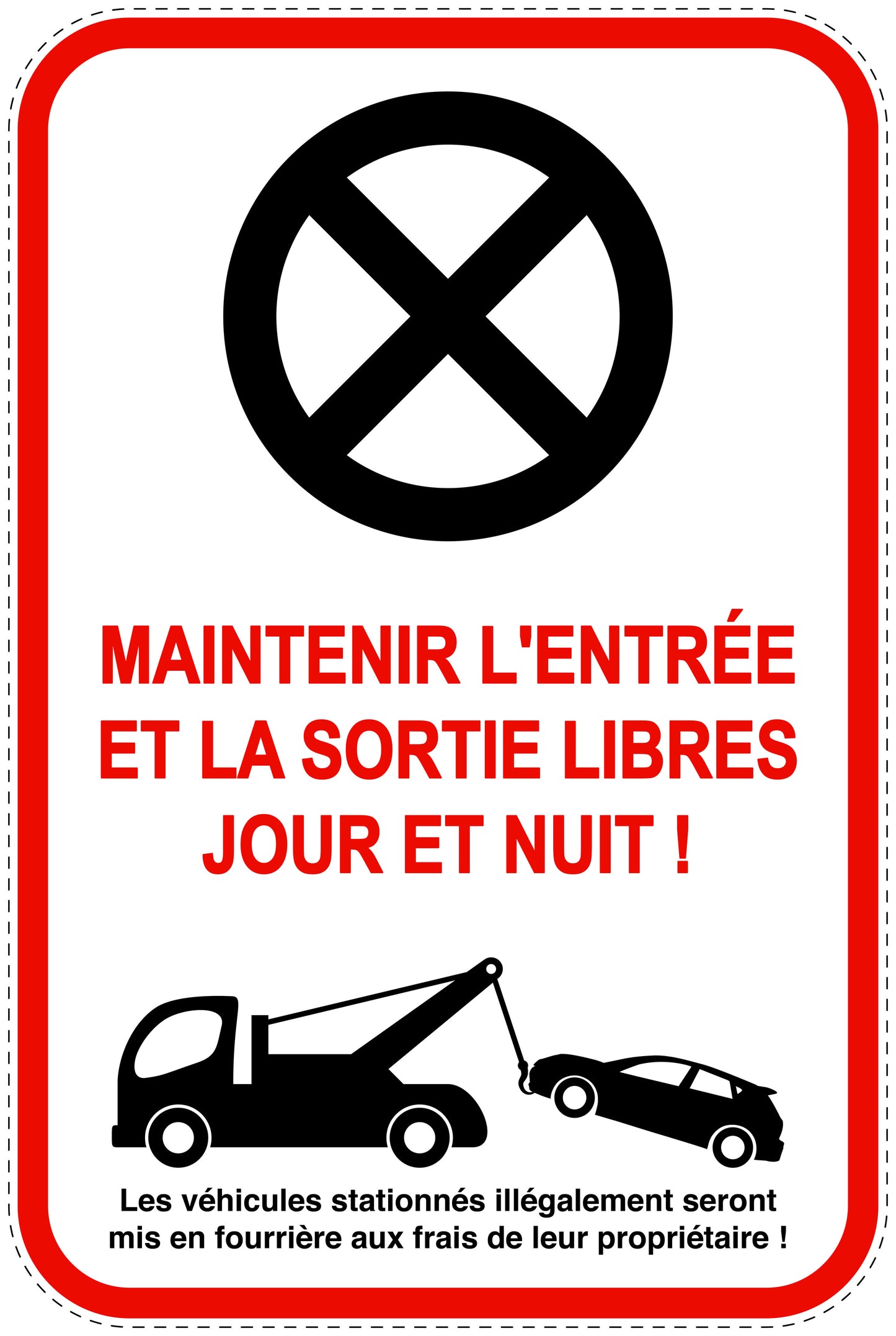 Panneaux d'interdiction de stationnement (stationnement interdit) rouge comme autocollant F-PARKEN-22800-H-14