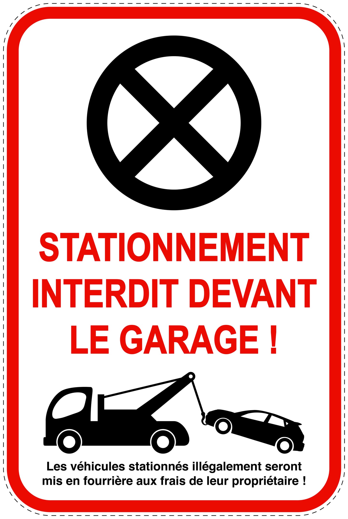 Panneaux d'interdiction de stationnement (stationnement interdit) rouge comme autocollant F-PARKEN-23000-H-14