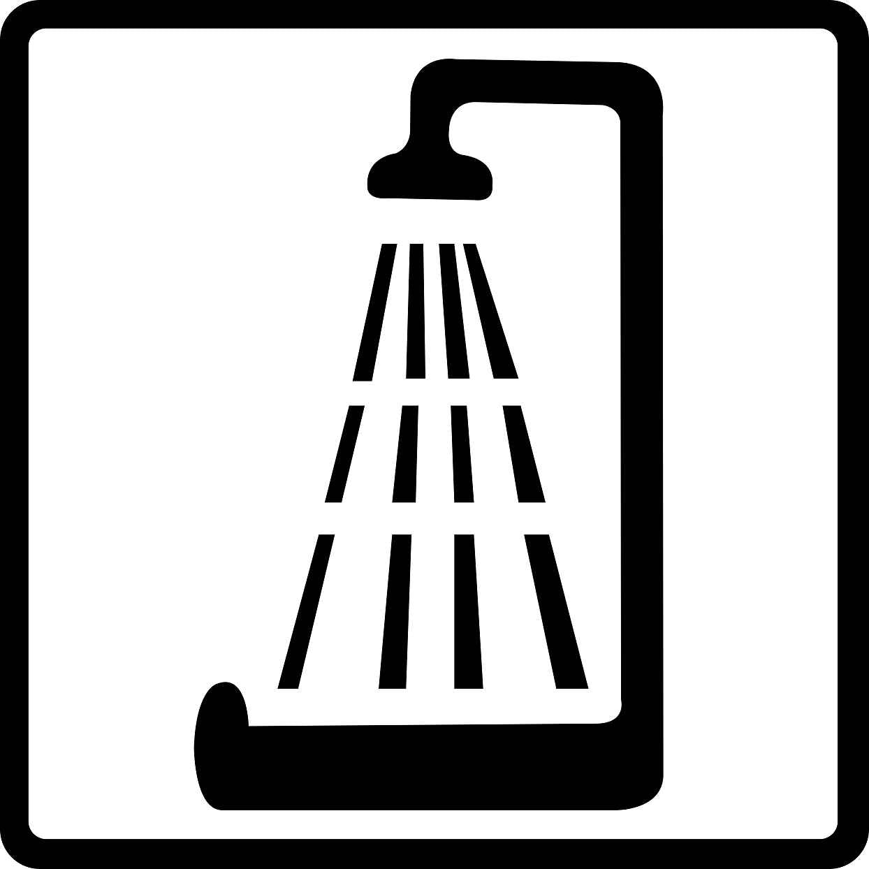 Pictogrammes de signalisation de bâtiment "Douche" 5-30 cm ES-PIKTO1300-88