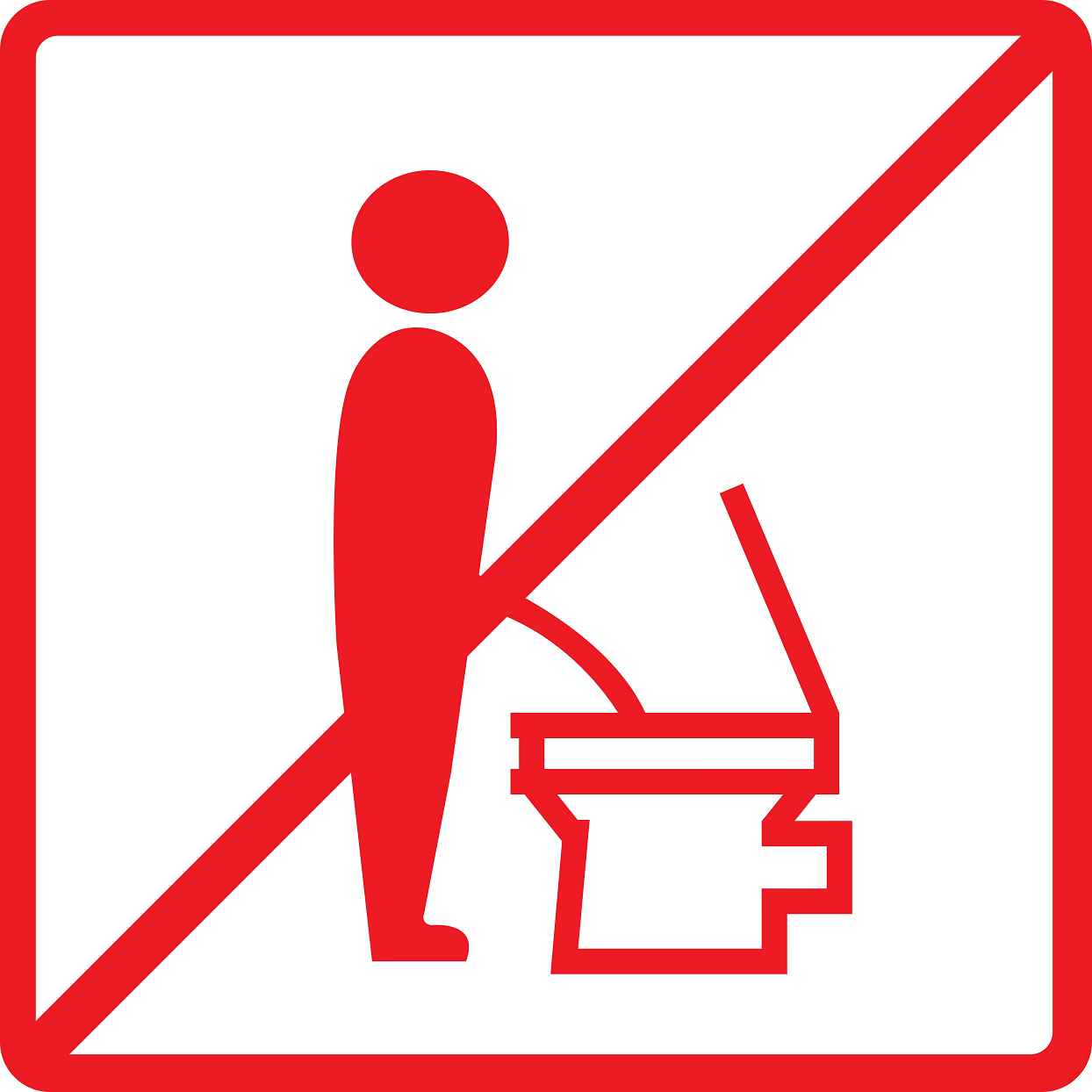 Pictogrammes de signalisation de bâtiment "Ne pas se tenir debout" 5-30 cm ES-PIKTO1330-14
