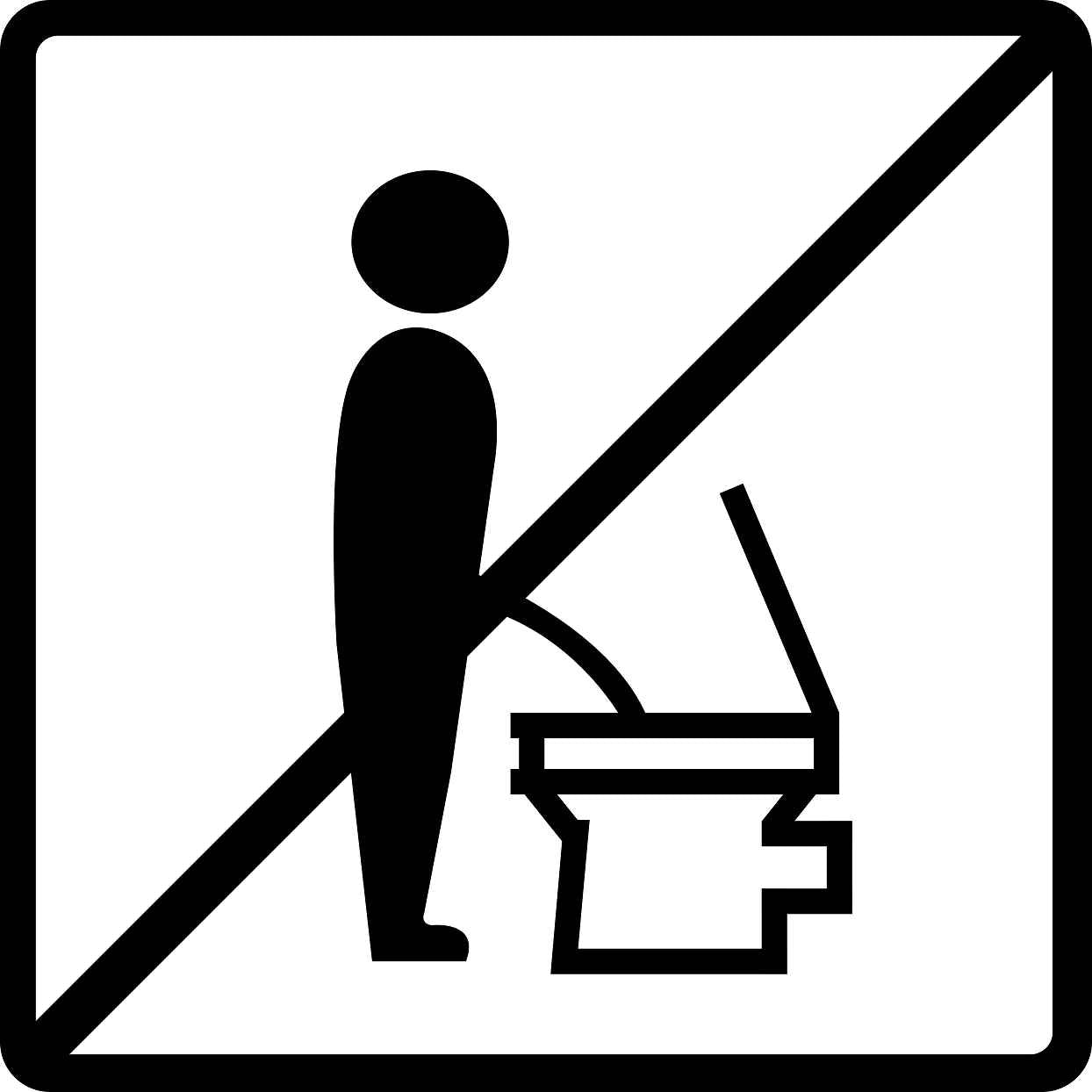 Pictogrammes de signalisation de bâtiment "Ne pas se tenir debout" 5-30 cm ES-PIKTO1330-88