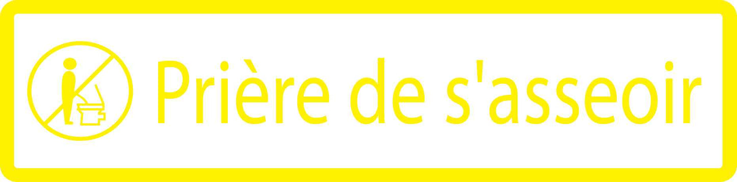 Pictogrammes de signalisation de bâtiment "Prière de ṡ asseoir" 5-30 cm ES-PIKTO1340-3