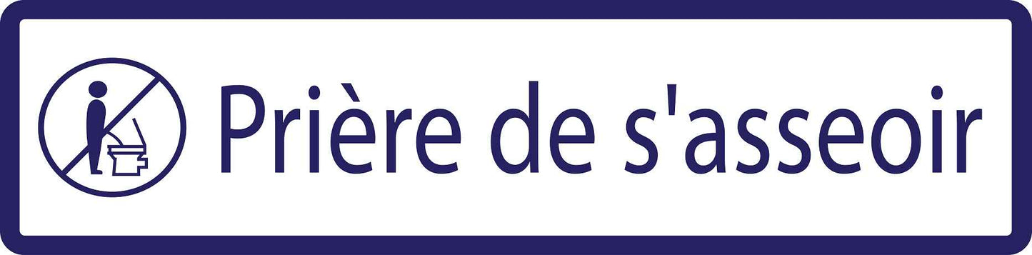 Pictogrammes de signalisation de bâtiment "Prière de ṡ asseoir" 5-30 cm ES-PIKTO1340-44