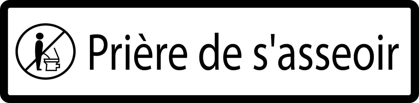 Pictogrammes de signalisation de bâtiment "Prière de ṡ asseoir" 5-30 cm ES-PIKTO1340-88