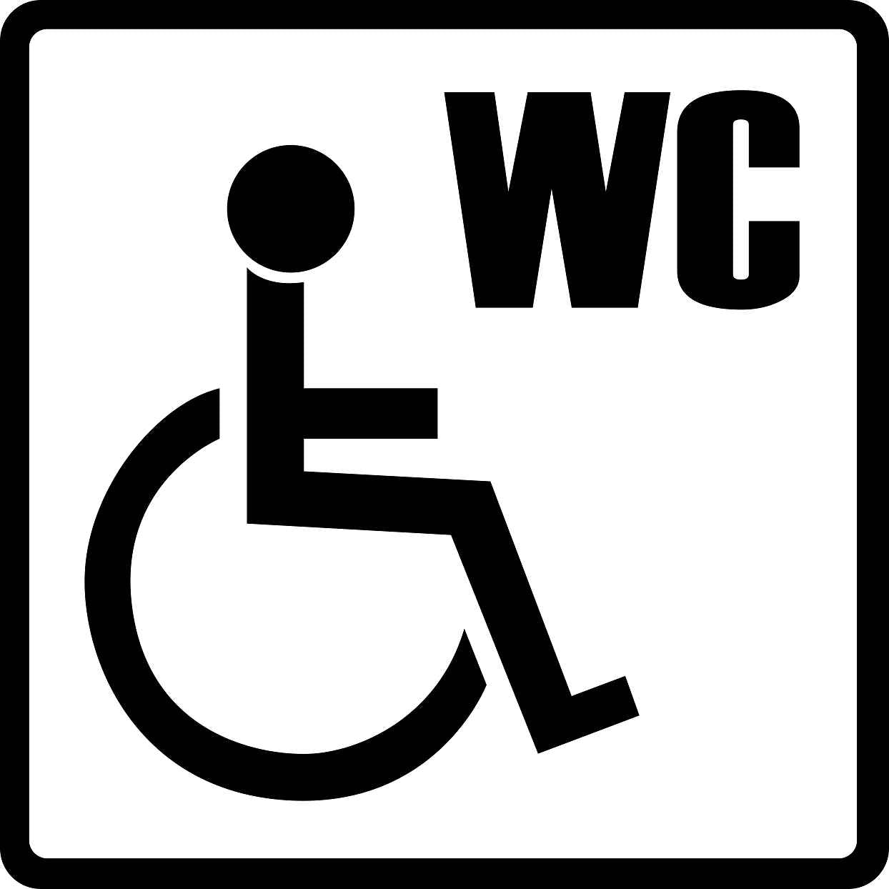 Pictogrammes de signalisation de bâtiment "Fauteuil roulant" 5-30 cm ES-PIKTO1400-88