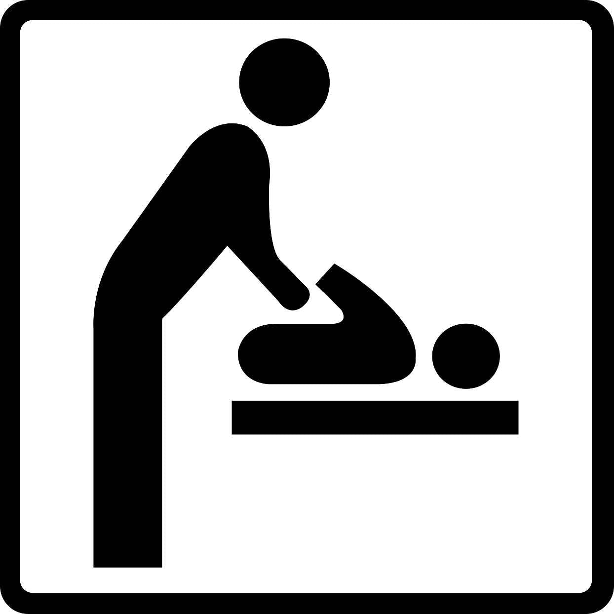 Pictogrammes de signalisation de bâtiment "Salle de change pour bébé" 5-30 cm ES-PIKTO1510-88