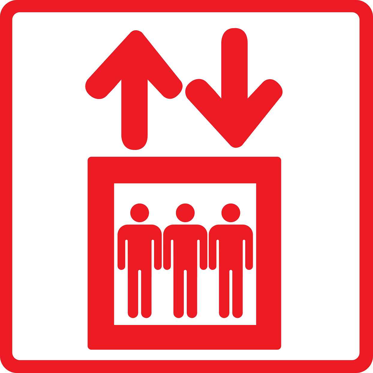 Pictogrammes de signalisation de bâtiment "Symbole d'ascenseur" 5-30 cm ES-PIKTO1700-14