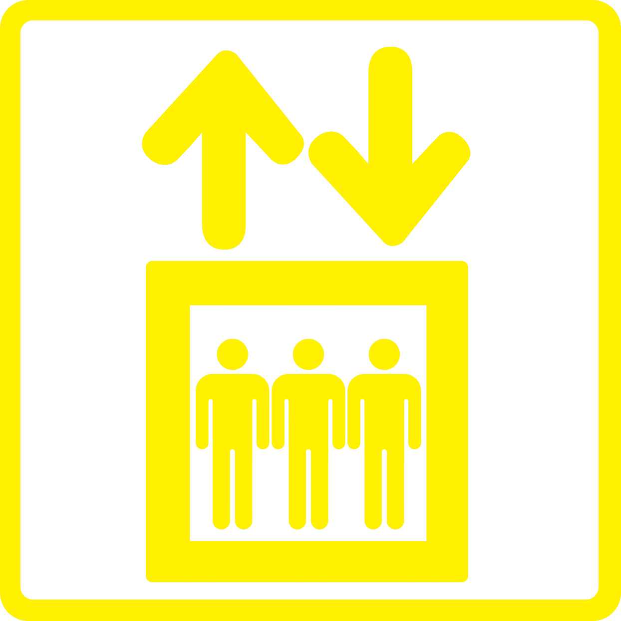 Pictogrammes de signalisation de bâtiment "Symbole d'ascenseur" 5-30 cm ES-PIKTO1700-3