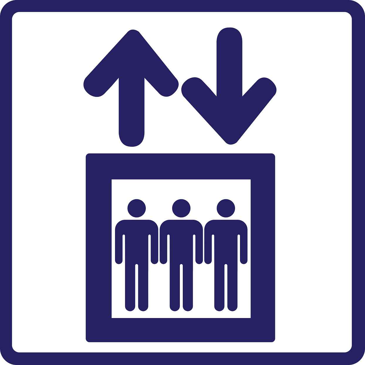 Pictogrammes de signalisation de bâtiment "Symbole d'ascenseur" 5-30 cm ES-PIKTO1700-44