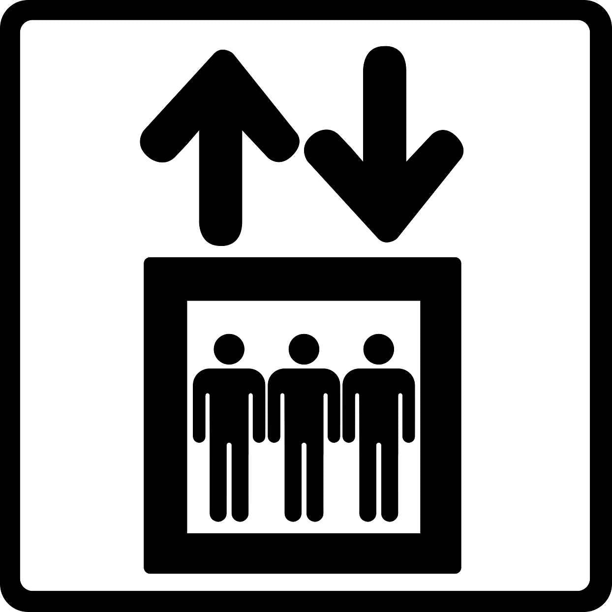 Pictogrammes de signalisation de bâtiment "Symbole d'ascenseur" 5-30 cm ES-PIKTO1700-88