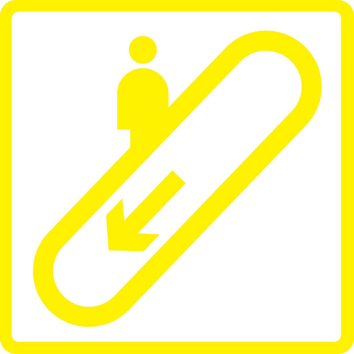 Pictogrammes de signalisation de bâtiment "Escalier descendant" 5-30 cm ES-PIKTO1800-3