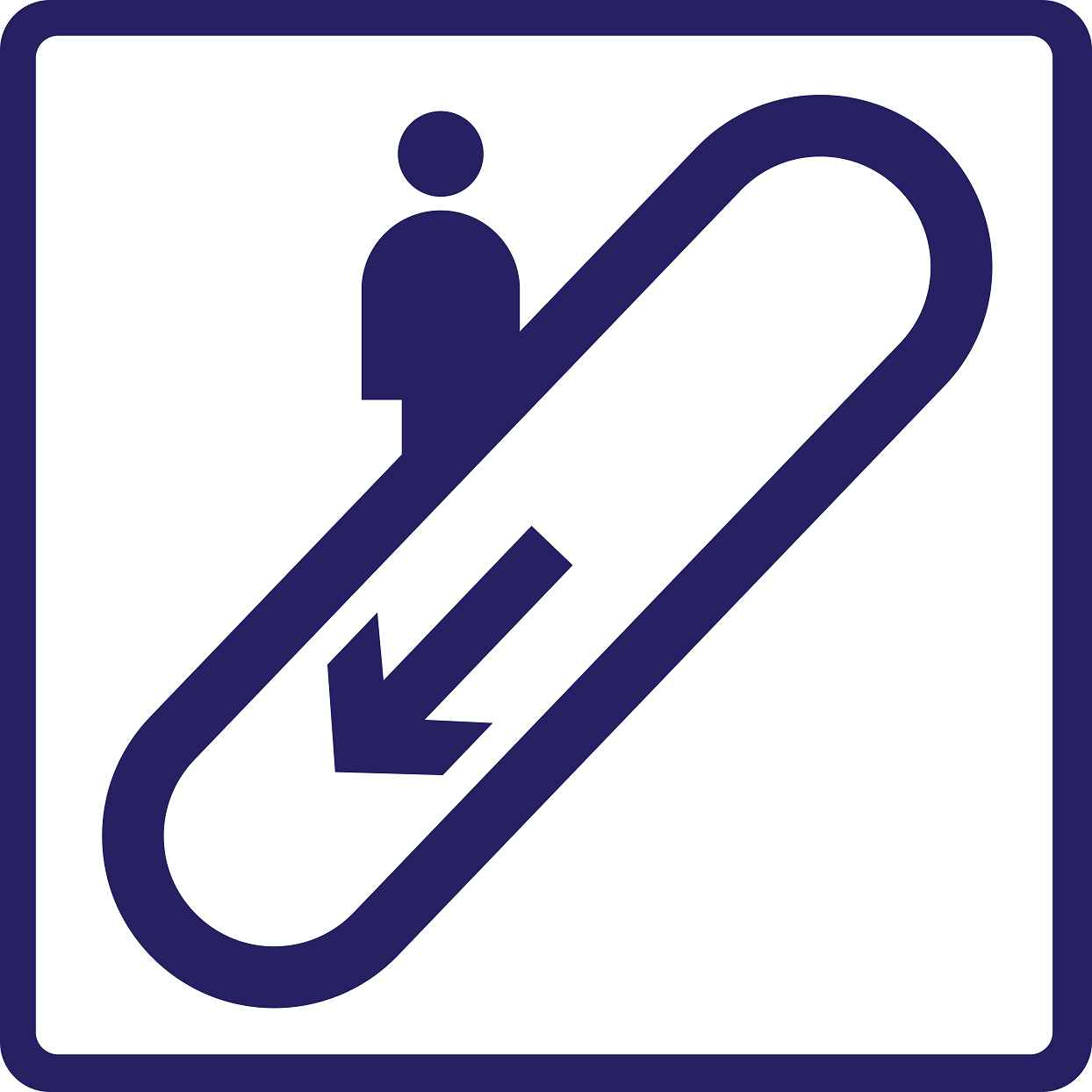 Pictogrammes de signalisation de bâtiment "Escalier descendant" 5-30 cm ES-PIKTO1800-44