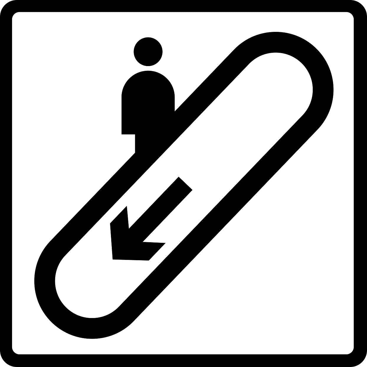 Pictogrammes de signalisation de bâtiment "Escalier descendant" 5-30 cm ES-PIKTO1800-88