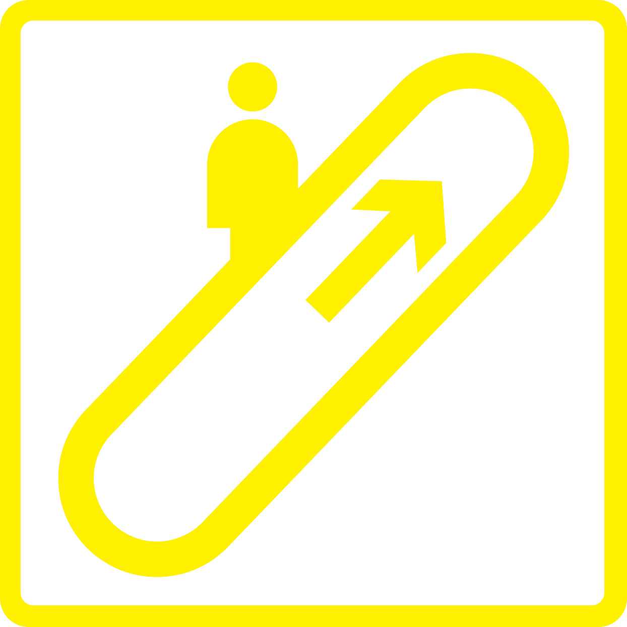 Pictogrammes de signalisation de bâtiment "Escalier montant" 5-30 cm ES-PIKTO2000-3