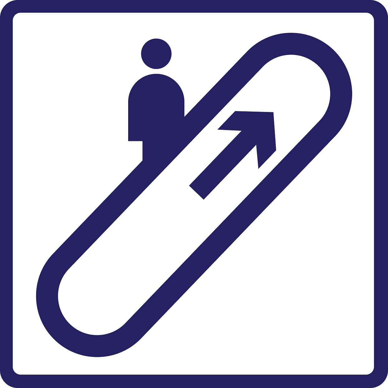 Pictogrammes de signalisation de bâtiment "Escalier montant" 5-30 cm ES-PIKTO2000-44