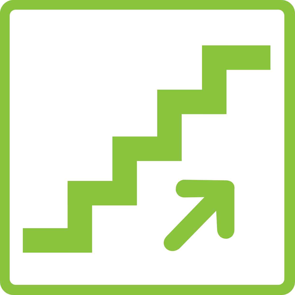Pictogrammes de signalisation de bâtiment "Escalier montant" 5-30 cm ES-PIKTO2110-67