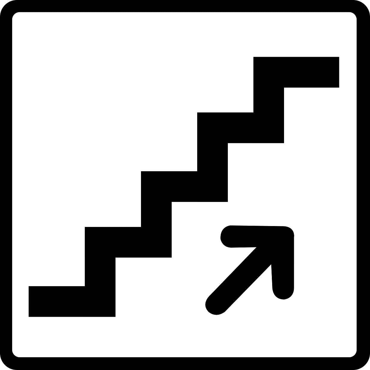 Pictogrammes de signalisation de bâtiment "Escalier montant" 5-30 cm ES-PIKTO2110-88