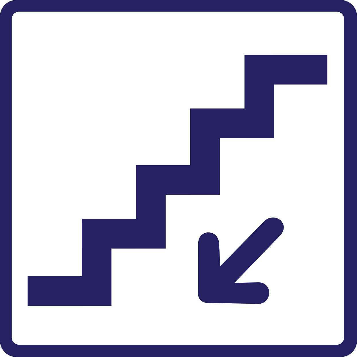 Pictogrammes de signalisation de bâtiment "Escalier descendant" 5-30 cm ES-PIKTO2120-44