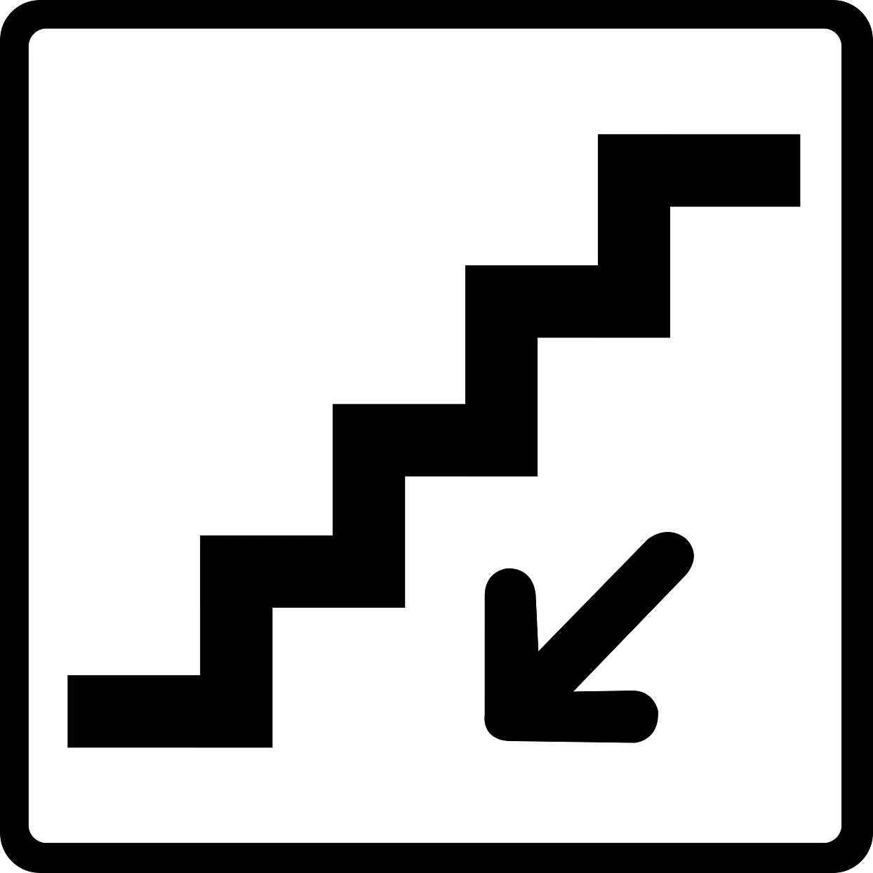Pictogrammes de signalisation de bâtiment "Escalier descendant" 5-30 cm ES-PIKTO2120-88