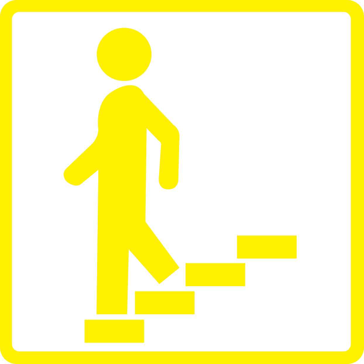 Pictogrammes de signalisation de bâtiment "Descendre l'escalier" 5-30 cm ES-PIKTO2130-3