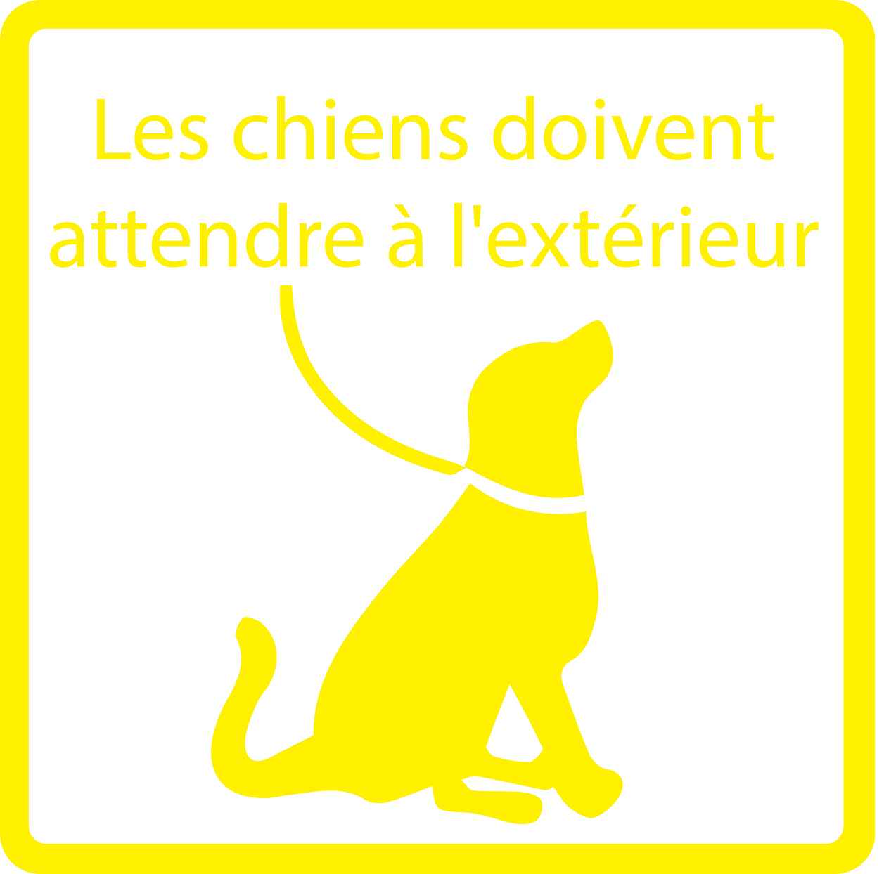 Pictogrammes de signalisation de bâtiment "Les chiens doivent attendre dehors" 5-30 cm ES-PIKTO2400-3