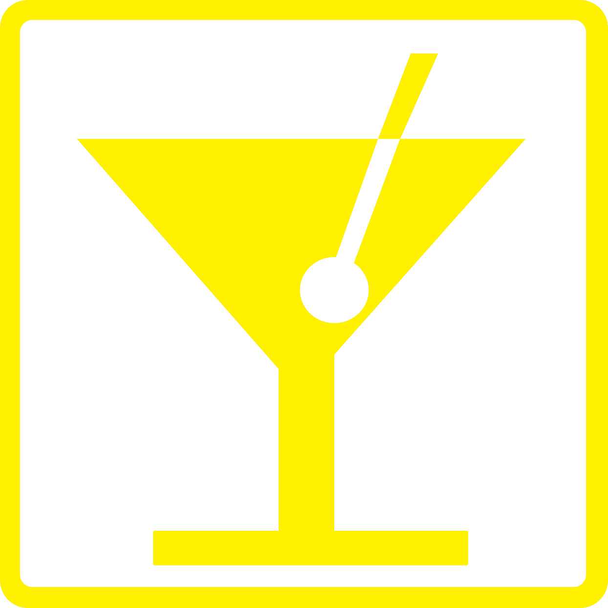 Pictogrammes de signalisation de bâtiment "Verre à cocktail" 5-30 cm ES-PIKTO2900-3