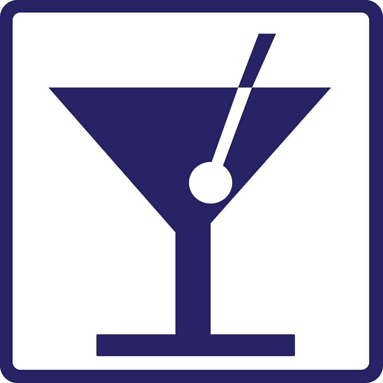 Pictogrammes de signalisation de bâtiment "Verre à cocktail" 5-30 cm ES-PIKTO2900-44
