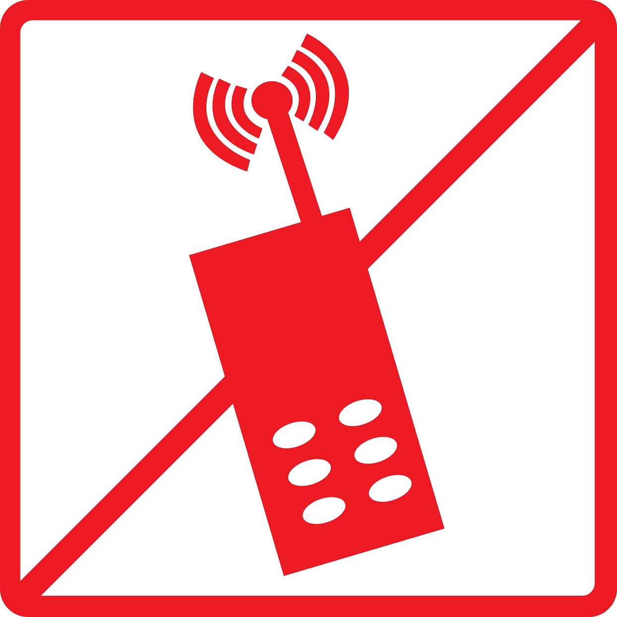 Pictogrammes de signalisation de bâtiment "Téléphones portables interdits" 5-30 cm ES-PIKTO3300-14