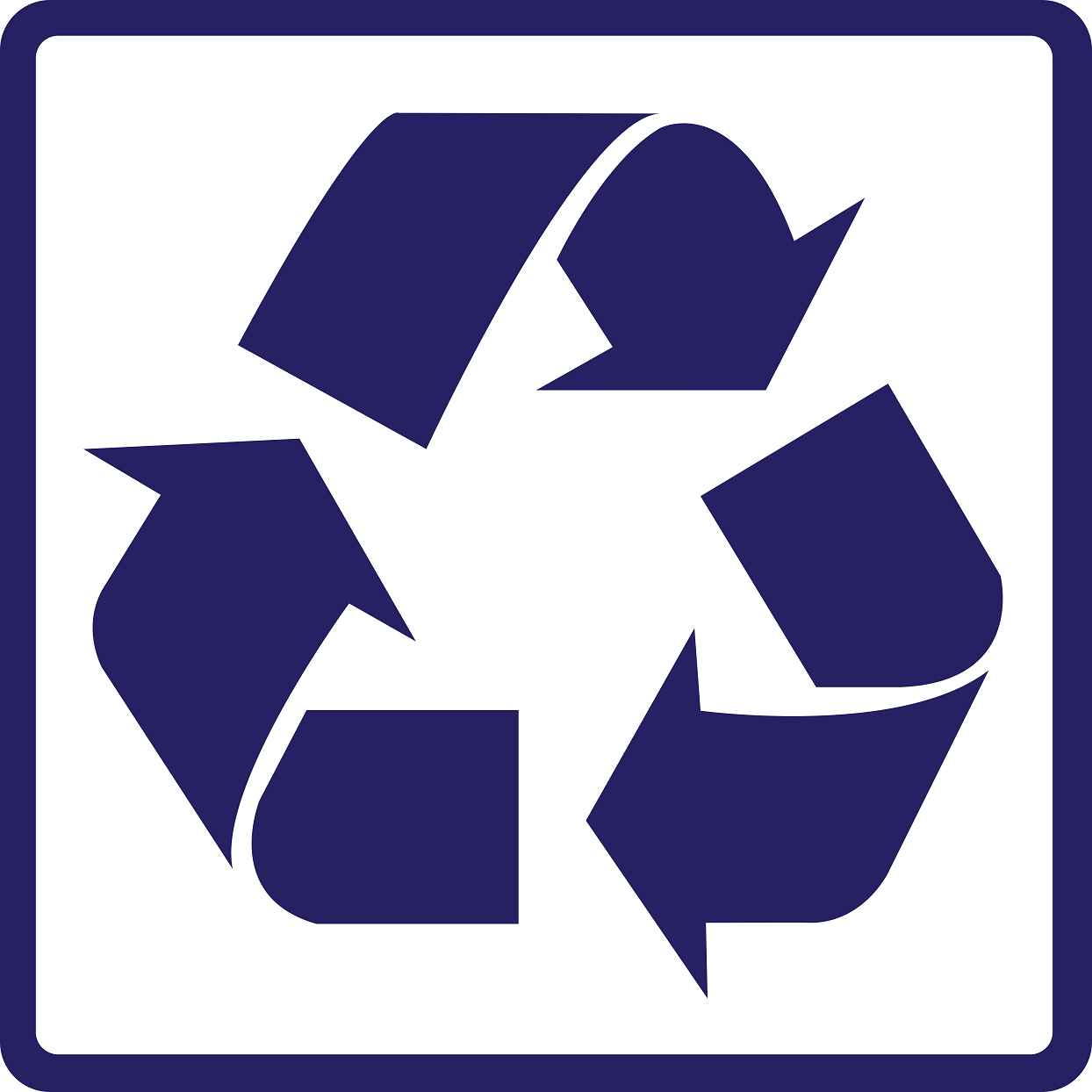 Pictogrammes de signalisation de bâtiment "Étiquette de recyclage" 5-30 cm ES-PIKTO3500-44