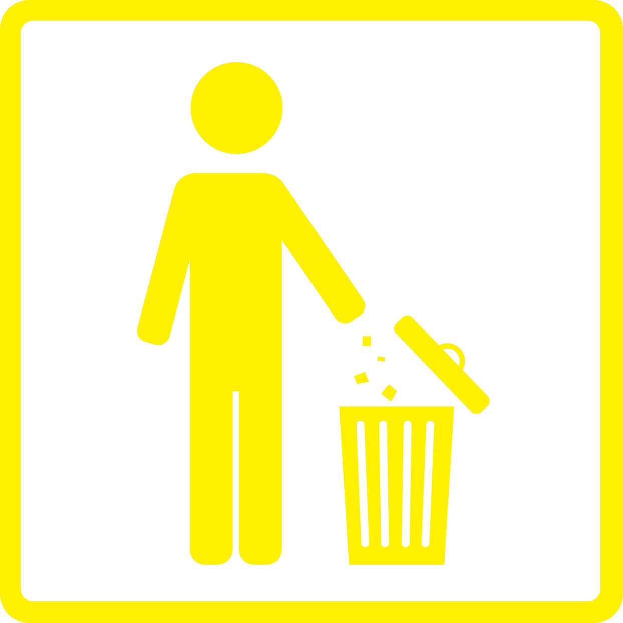Pictogrammes de signalisation de bâtiment "Symbole des déchets, mettez les déchets dans la poubelle" 5-30 cm ES-PIKTO3600-3