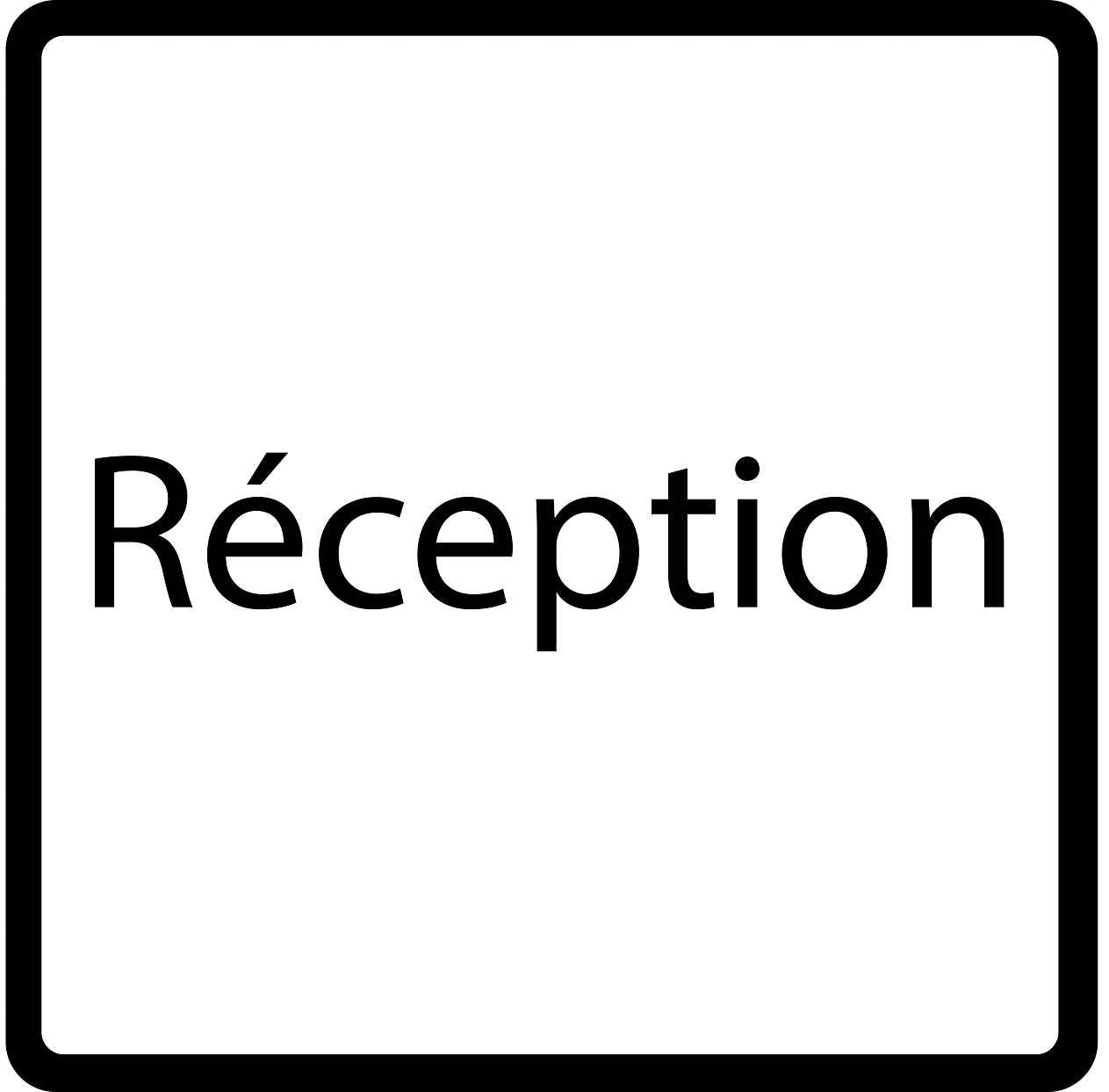 Pictogrammes de signalisation de bâtiment "Réception" 5-30 cm ES-PIKTO4340-88