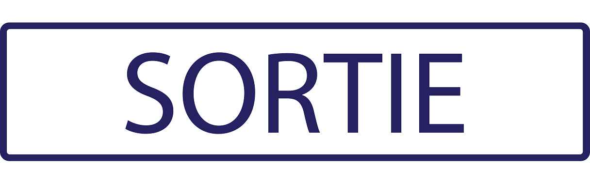 Pictogrammes de signalisation de bâtiment "Sortie" 5-30 cm ES-PIKTO4360-44