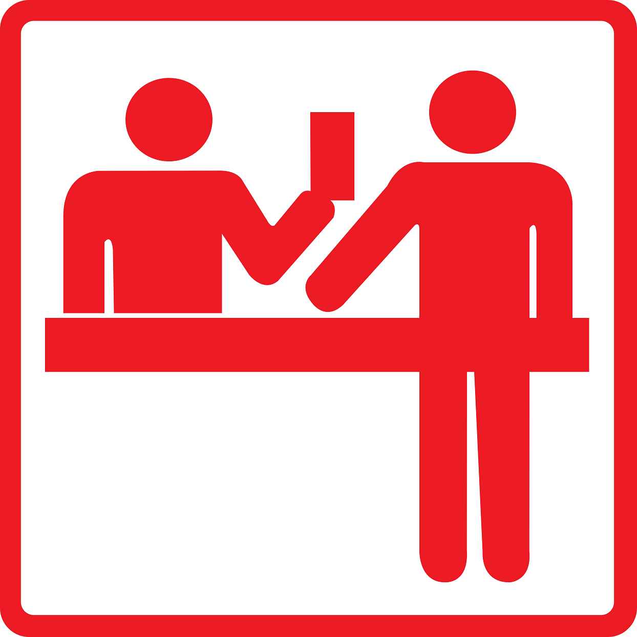 Pictogrammes de signalisation de bâtiment "Guichet de service" 5-30 cm ES-PIKTO4500-14