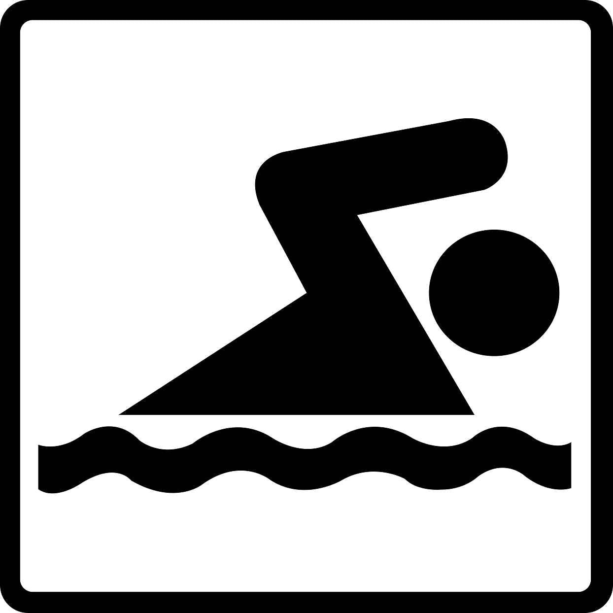 Pictogrammes de signalisation de bâtiment "Piscine" 5-30 cm ES-PIKTO5100-88