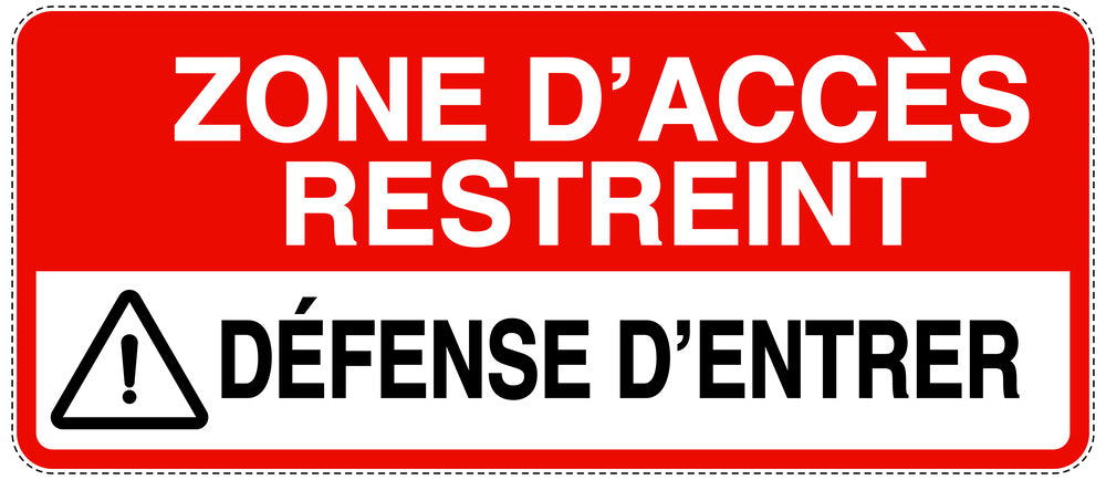 Accès interdit - vidéosurveillance "Zone D' accès restreint dèfense d' entrer" 10-40 cm F-RESTRICT-1000