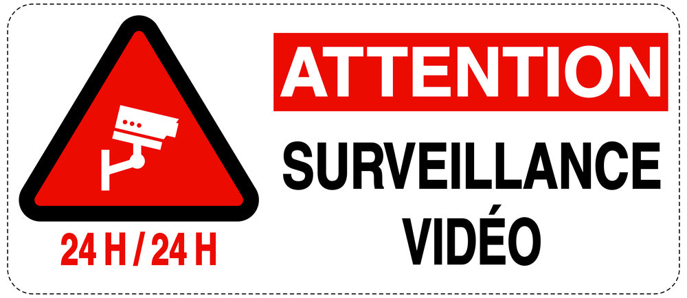 Accès interdit - vidéosurveillance "24 H/24 H ATTENTION SURVEILLANCE VIDÉO" 10-40 cm F-RESTRICT-1040