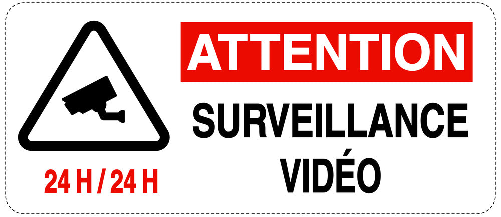 Accès interdit - vidéosurveillance "ATTENTION SURVEILLANCE VIDÉO" 10-40 cm F-RESTRICT-1080