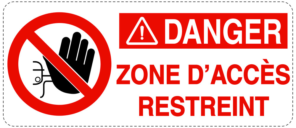 Accès interdit - vidéosurveillance " DANGER ZONE D'ACCÈS RESTREINT " 10-40 cm F-RESTRICT-1150