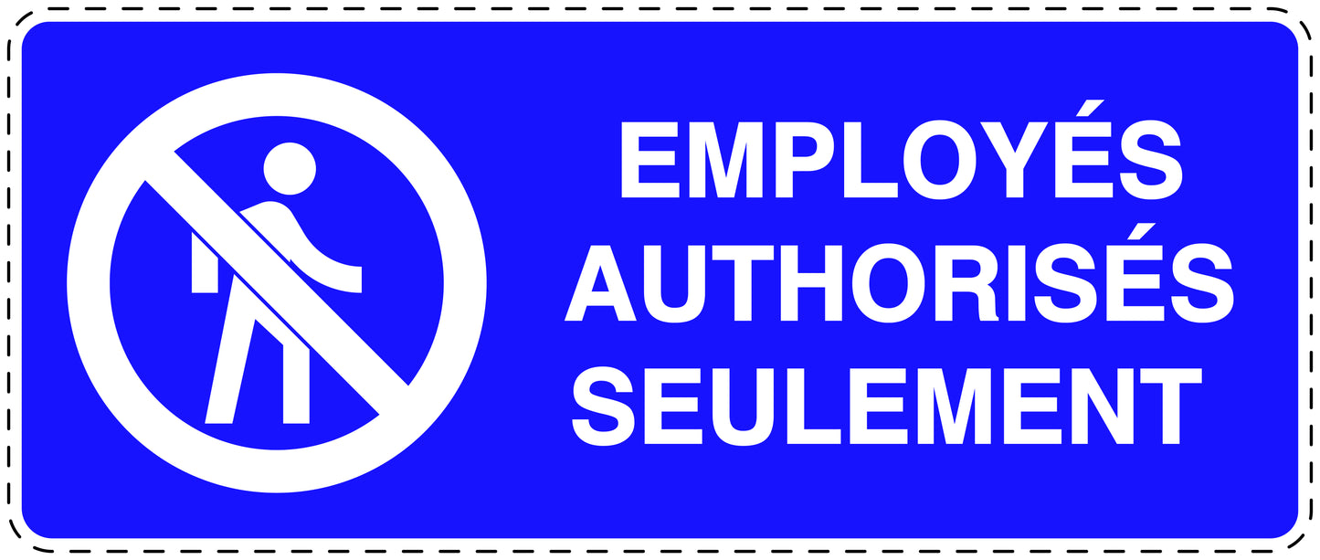 Autocollant d'interdiction d'accès "Employés authorisés seulement" F-SI5050-54