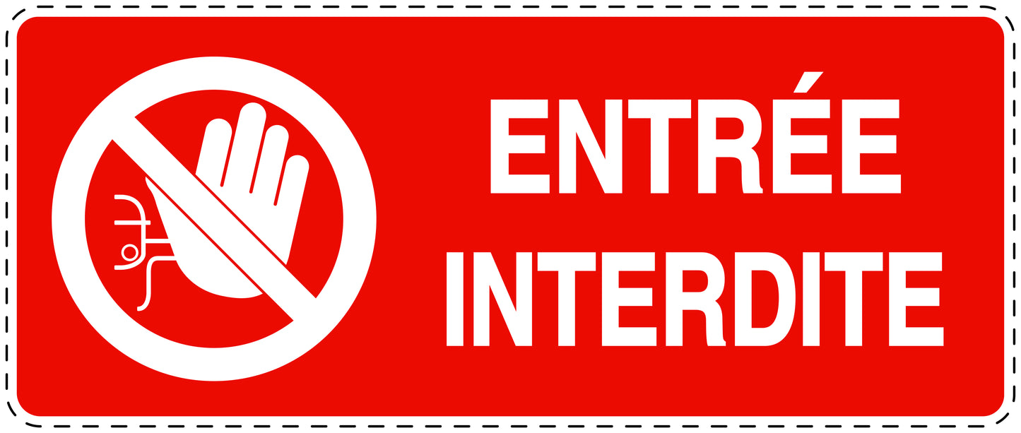 Autocollant d'interdiction d'accès "Entrée interdite" F-SI5070-14