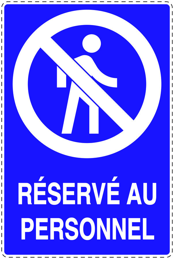 Autocollant d'interdiction d'accès "Réservé au personnel" F-SI6050-44