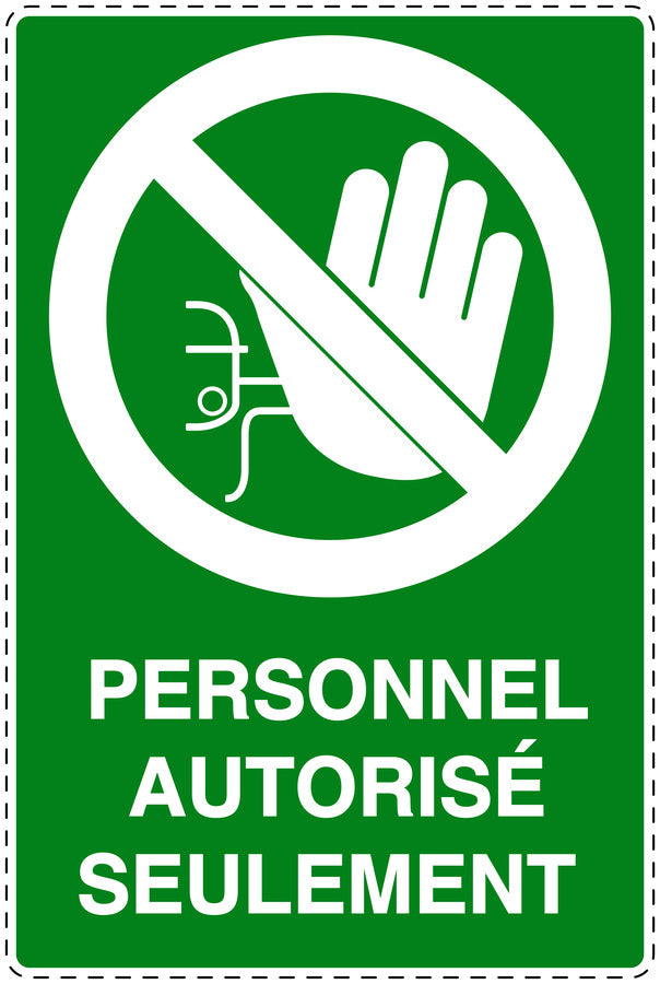 Autocollant d'interdiction d'accès "Personnel authorisés seulement" F-SI6120-67