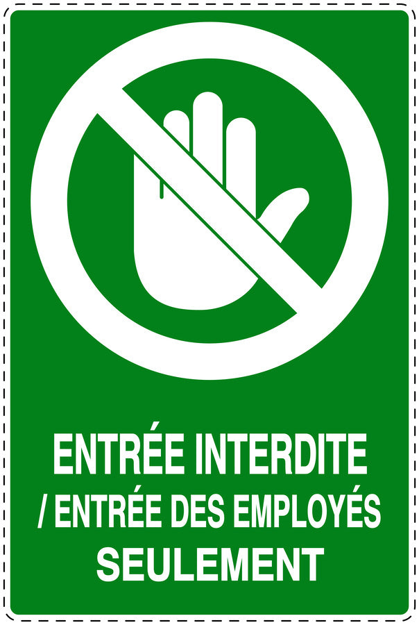 Autocollant d'interdiction d'accès "Entrée interdite/ Entrée des employés seulement" F-SI6130-67