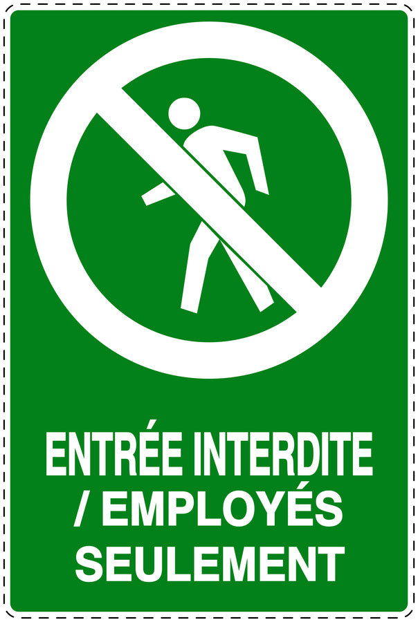 Autocollant d'interdiction d'accès "Entrée interdite/ employés seulement" F-SI6140-67
